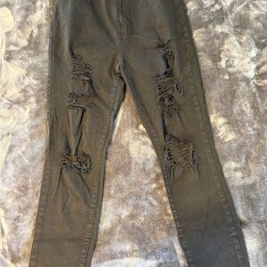 PacSun High Rise Jeggings Size 29 – Black Distressed Skinny Jeans